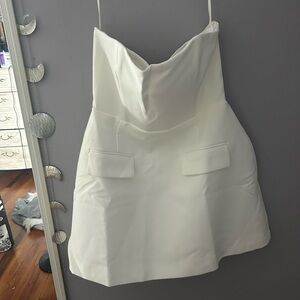 White Strapless Dress by Odd Muse